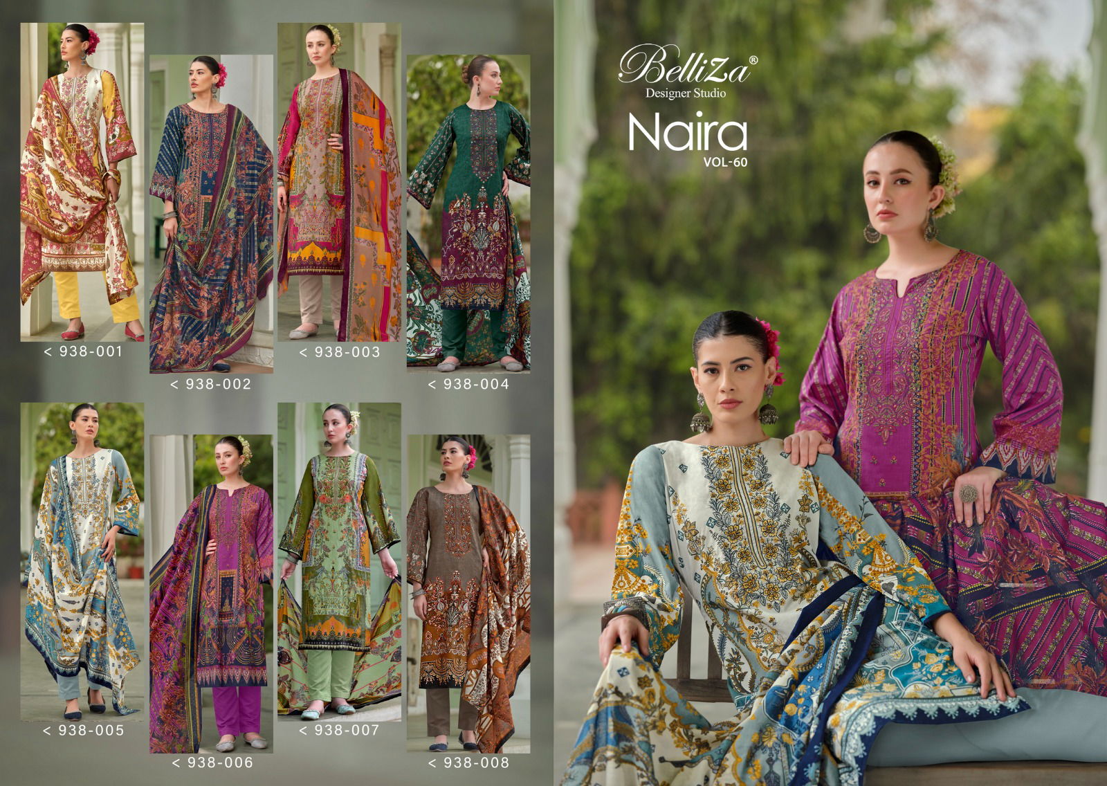 Naira Vol 60 By Belliza Printed Cotton Dress Material Wholesale Clothing Distributors In India
